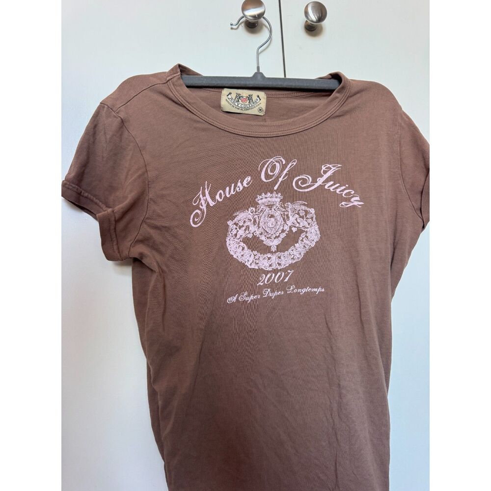 RARE vintage 2007 Juicy Couture SZ XS fit brown and pink "House of Juicy"